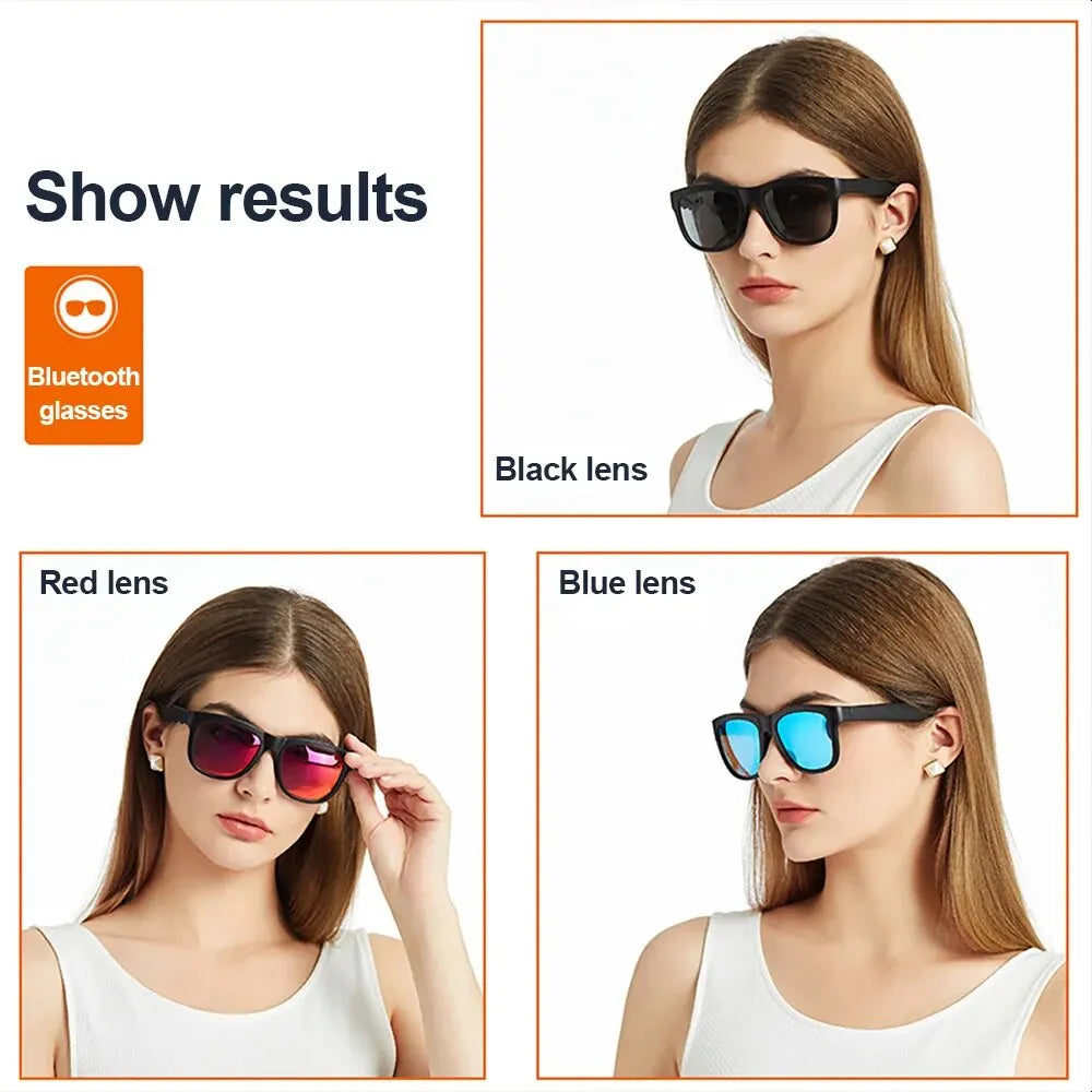 Smart Glasses Headset Wireless Bluetooth 5.0 Sunglasses Outdoor Sport Earphone Calling Music Anti-Blue Eyeglasses