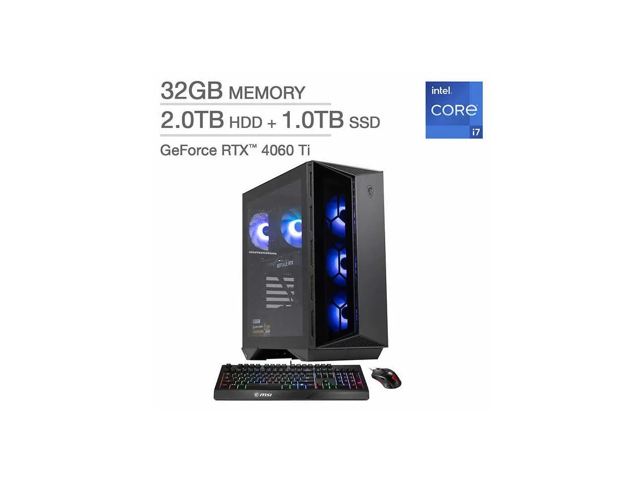 Used  Gaming Desktop Aegis R 13NUD-461US Intel Core I7-13700F 32GB DDR5 2TB HDD 1 TB Pcie SSD Geforce RTX 4060 Ti Windows 11 Home 64-Bit